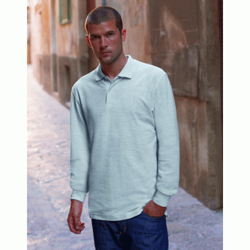 Fruit of the Loom Mens Premium Colours Long Sleeve Cotton Polo Shirt